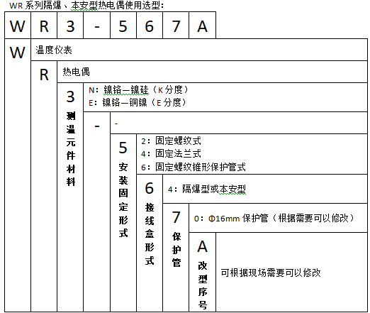 WREK2-440隔爆型本安型雙支鎧裝熱電偶使用選型